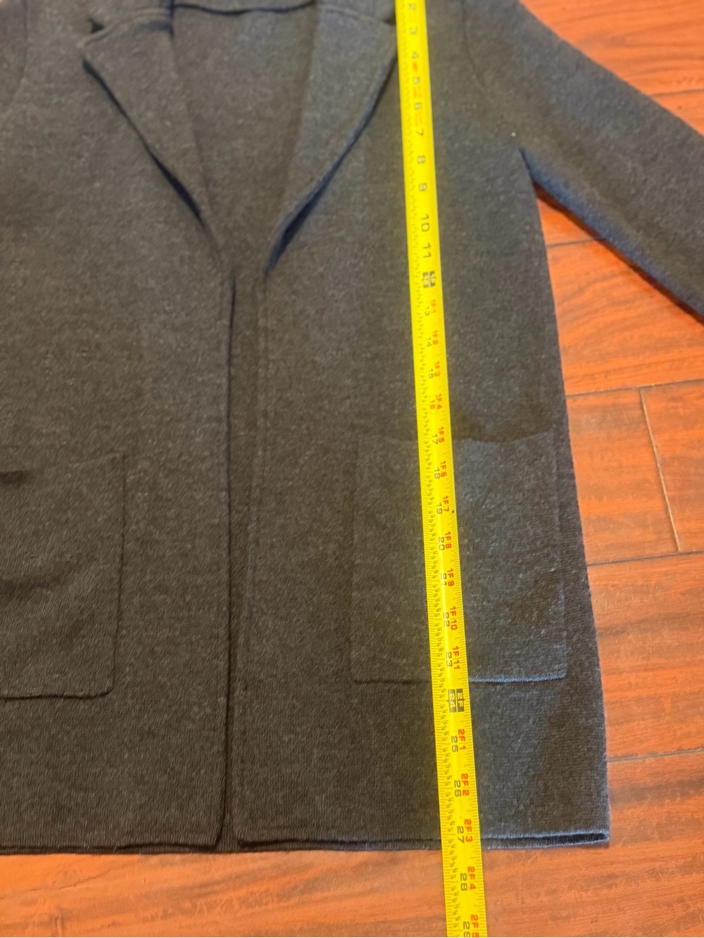 J. Crew 100% merino wool Dark Gray Open-Front Cardigan with pockets - Picture 4 of 8